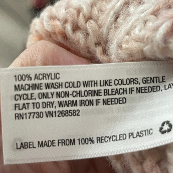 Womens M Fuzzy Knit Sweater Pastel Pink Beige Mohair Blend Pullover Cozycore Y2K - Picture 11 of 14